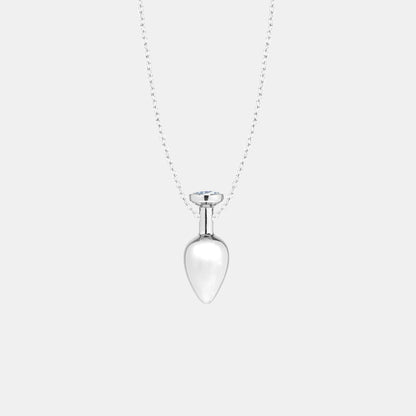 Butt Plug Pendant Necklace - Silver